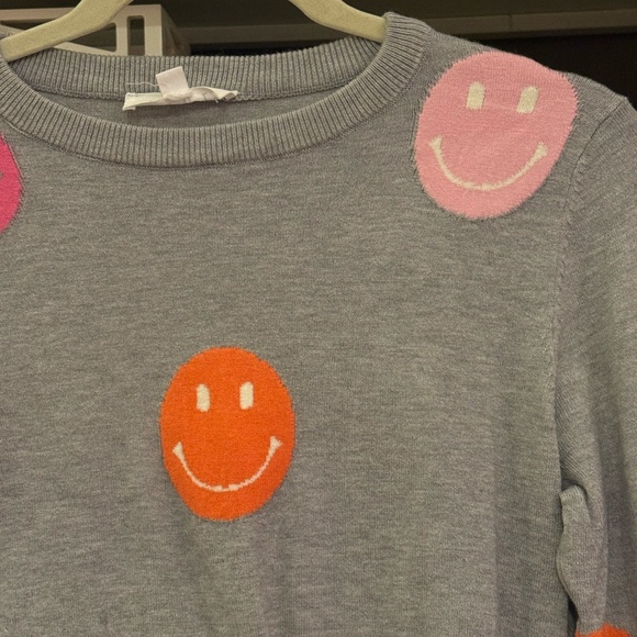 THML smiley face sweater grey size XS - Picture 6 of 6